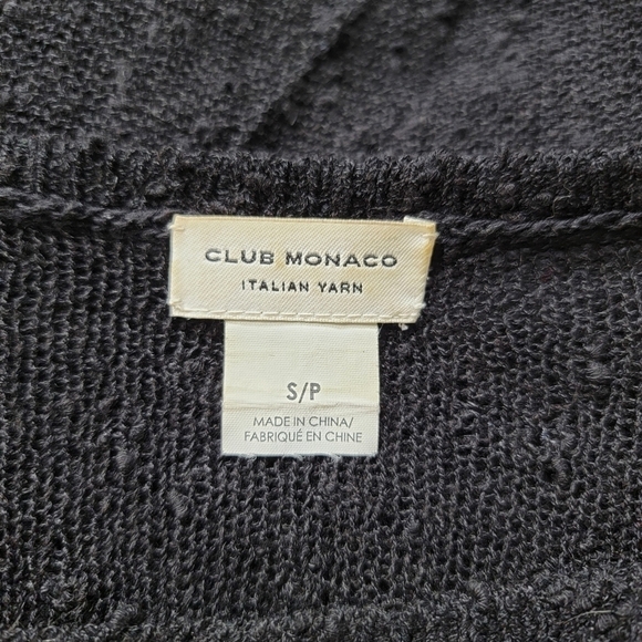 Club Monaco Italian Yarn Black Viscose Blend Asymmetrical Knit Top Size S - Picture 9 of 12